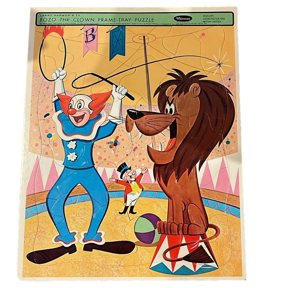 1965 Vintage TV'S Bozo the Clown Frame Tray Puzzle by Whitman